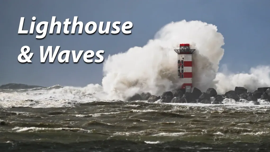 Lighthouse Hit by Waves